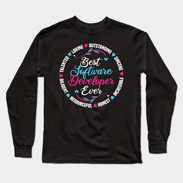 Best Software Developer Ever Long Sleeve T-Shirt by White Martian